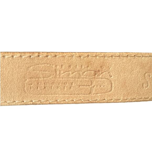 VTG B.B. Simon Women's Metallic Floral Leather Belt Brass Tone Size Small - Picture 5 of 6